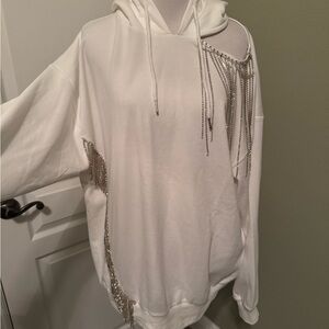 White rhinestone sweatshirt
